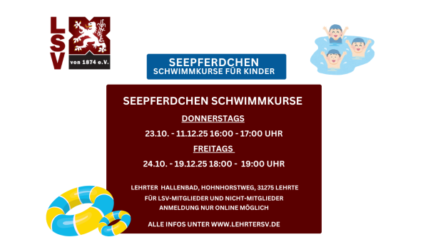 Seepferdchen Schwimmkurs ab Oktober